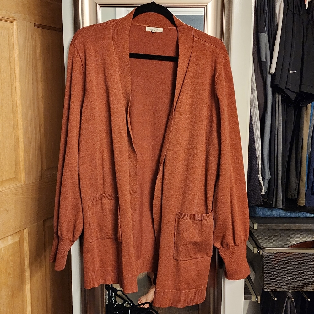 Light-rust Cardigan with Pockets